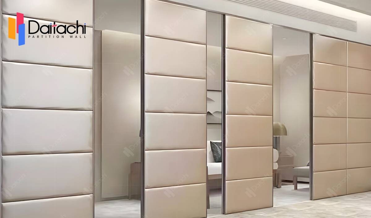 Lounge Luxurious Leather-Clad Movable Partition Wall For Leisure Room