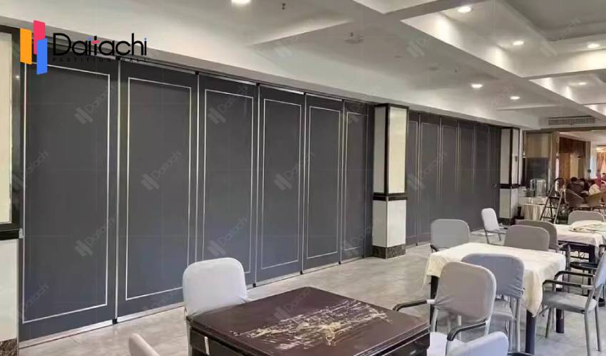 deep grey sliding partition wall in the resturant deep grey sliding partition wall in the resturant
