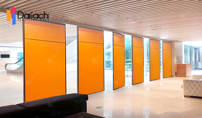 orange manual activity partition wall in the hall orange manual activity partition wall in the hall