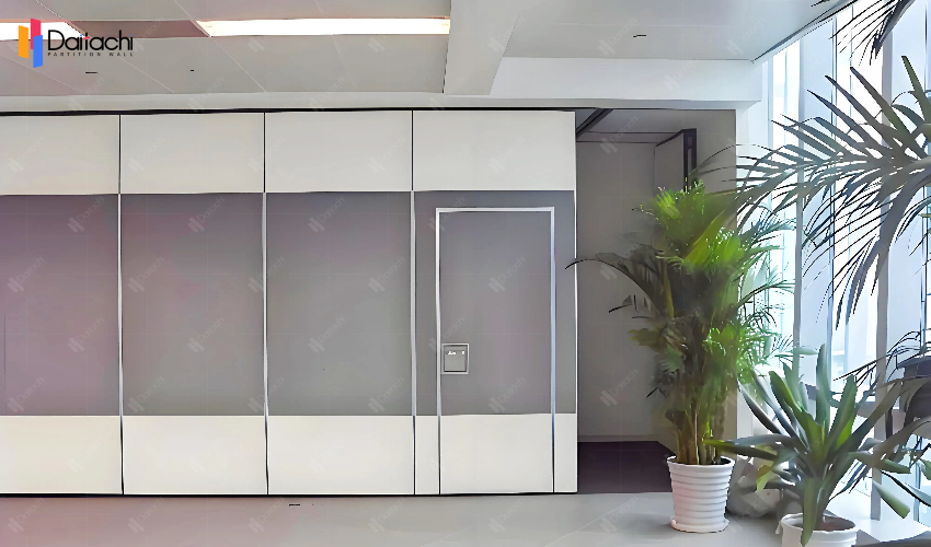 Gray and white color matching simple movable partition wall outside the meeting room Gray and white color matching simple movable partition wall outside the meeting room