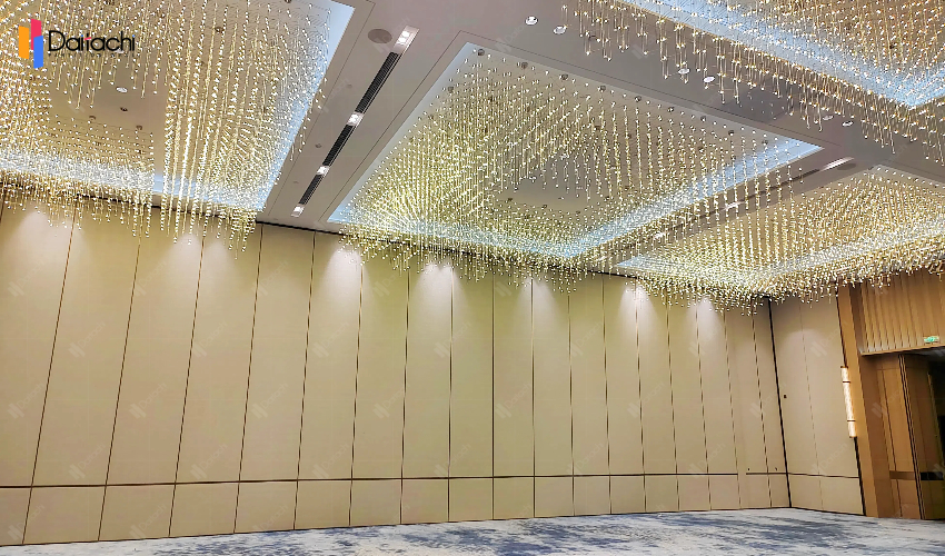 Movable partition wall in the banquet hall on the first floor of the hotel Movable partition wall in the banquet hall on the first floor of the hotel