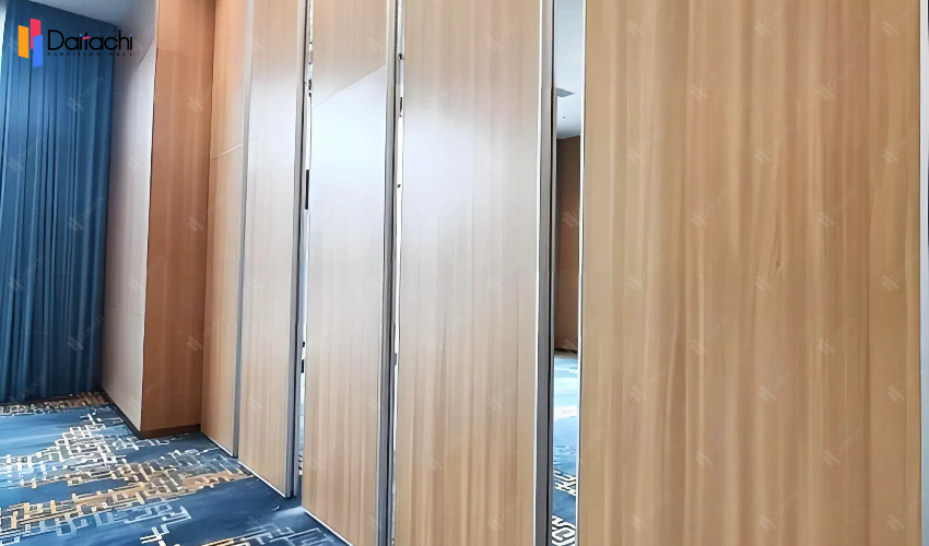 Ultra-highland wood color manual movable partition wall