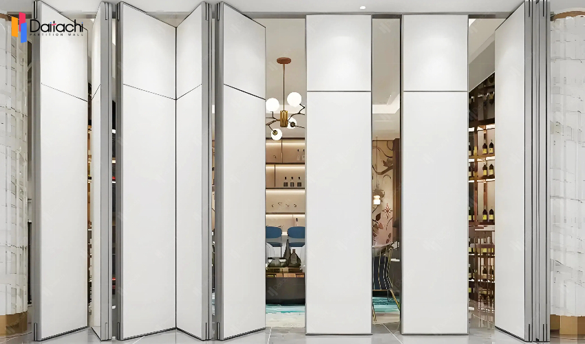 Super high brown movable partition wall in the hotel's large box Super high brown movable partition wall in the hotel's large box