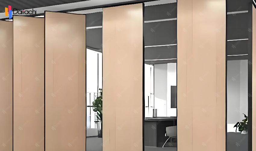 Light wood color manual movable partition wall Light wood color manual movable partition wall