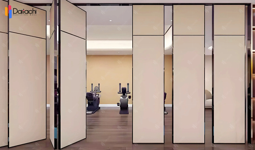Light wood color manual movable partition wall Light wood color manual movable partition wall