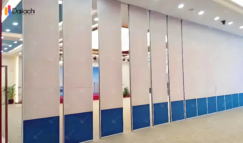 White and blue splicing manual movable partition wall White and blue splicing manual movable partition wall