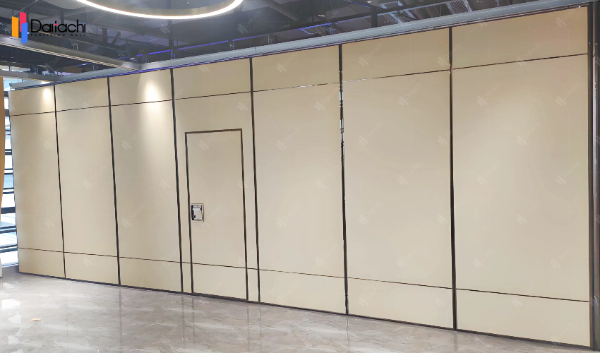 light-brown movable sliding partition wall