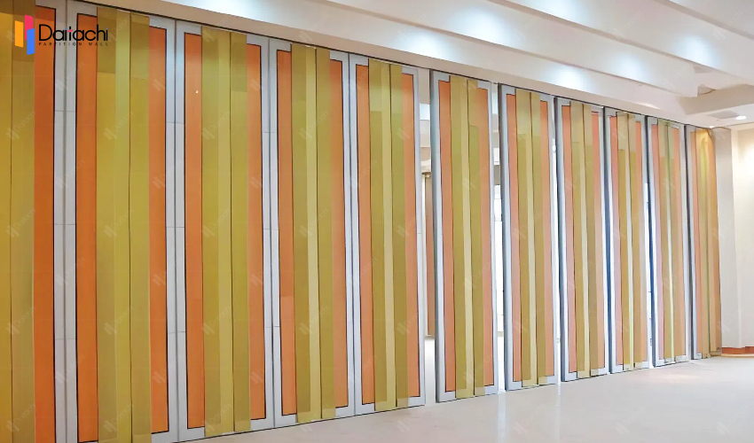 Vibrant Orange-Yellow Manually Operable Partition Wall