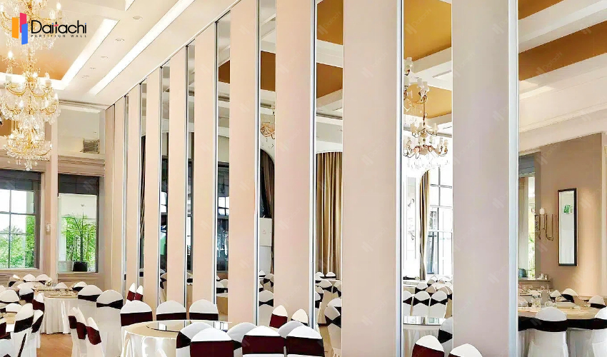 High-end large area off-white movable partition wall