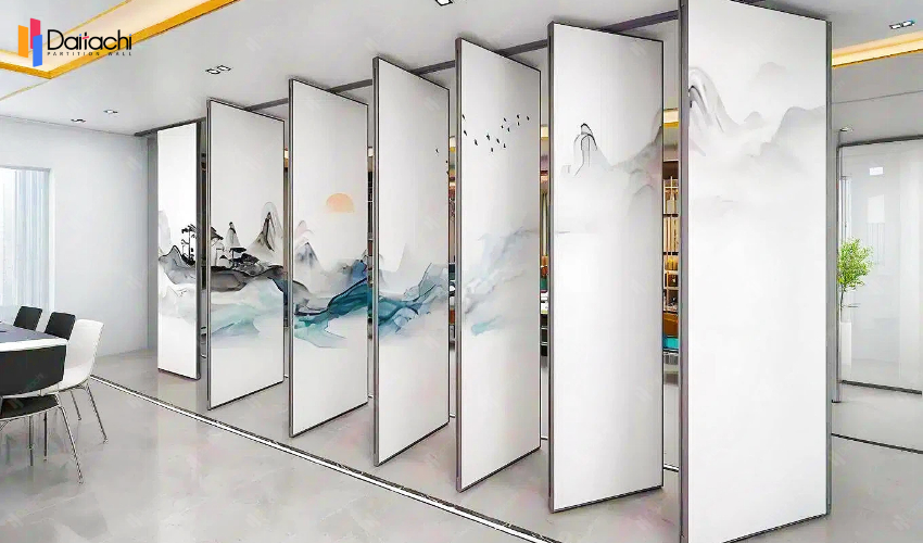High-end large area off-white movable partition wall
