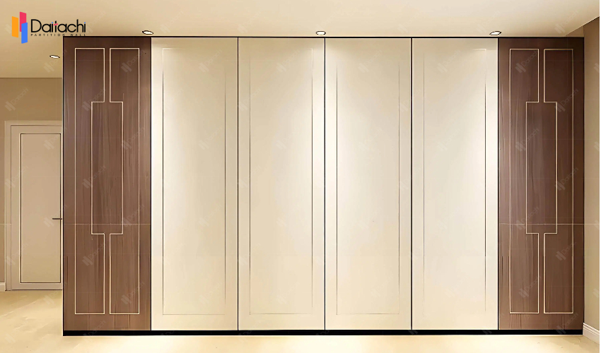 Dark brown oatmeal white two-color manual movable partition wall Dark brown oatmeal white two-color manual movable partition wall