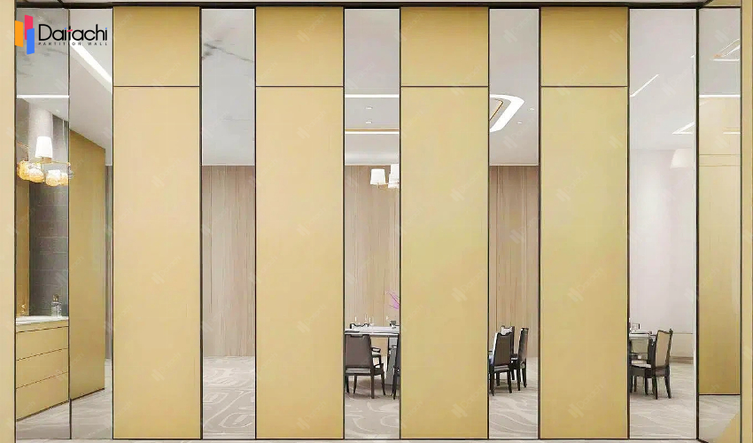 Dark brown oatmeal white two-color manual movable partition wall Dark brown oatmeal white two-color manual movable partition wall