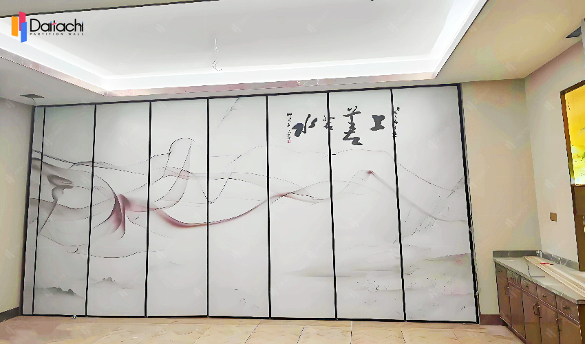 New Chinese style ink painting minimalist manually movable partition wall New Chinese style ink painting minimalist manually movable partition wall