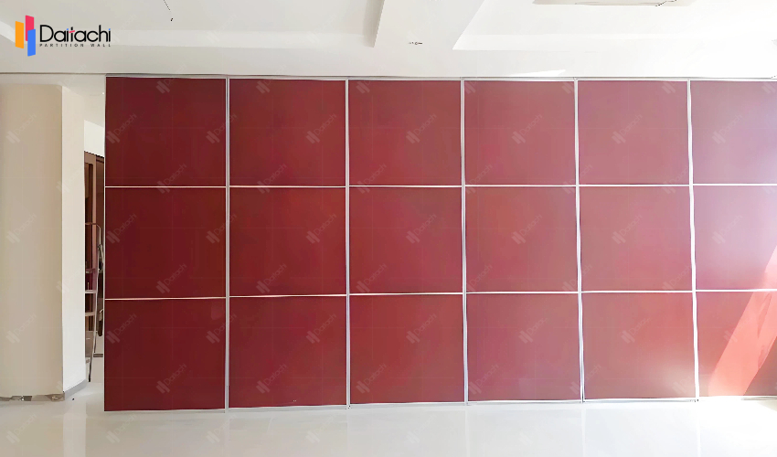 Deep Red Matte Manual Movable Partition Wall Solution