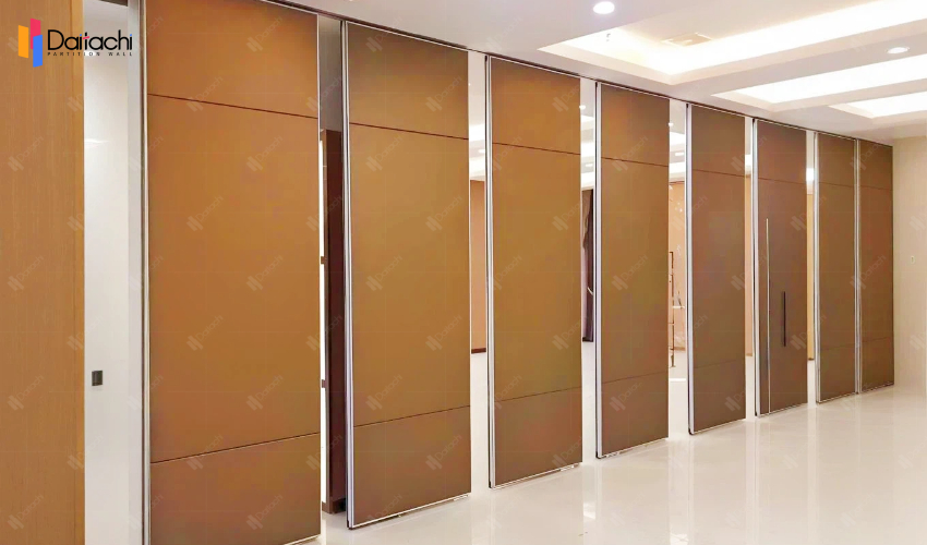 Dark brown wood-colored simple manual movable partition wall Dark brown wood-colored simple manual movable partition wall