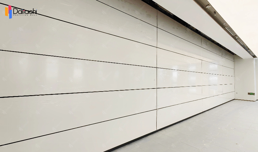 Simple ivory white vertical folding and lifting wall