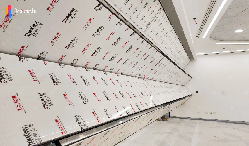 Simple, pure white aluminum alloy vertical folding and lifting wall