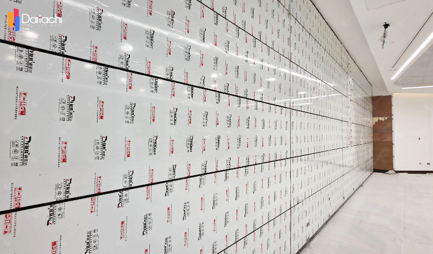 Simple, pure white aluminum alloy vertical folding and lifting wall