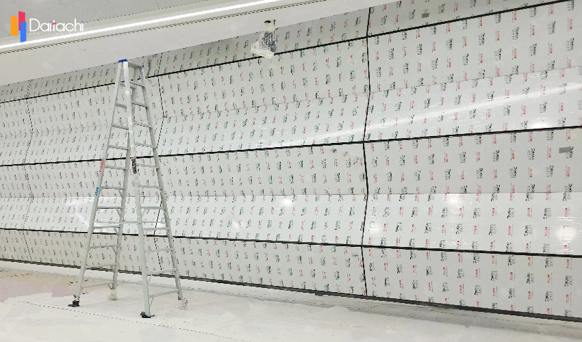 Simple semi-folding manual movable partition wall