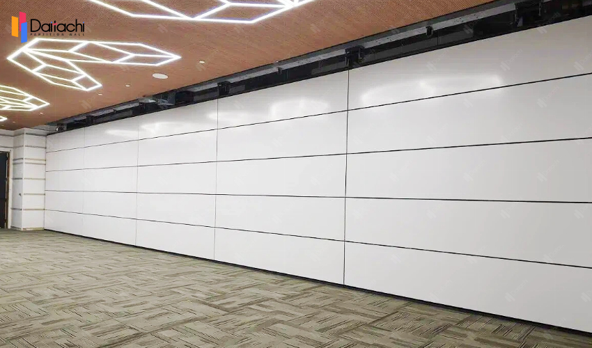 White minimalist tall vertical lifting wall