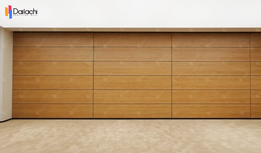 A minimalist white vertical lift wall in the office conference room. A minimalist white vertical lift wall in the office conference room.