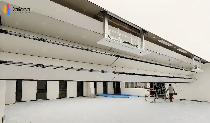 Pure white vertical lifting wall made of aluminum alloy