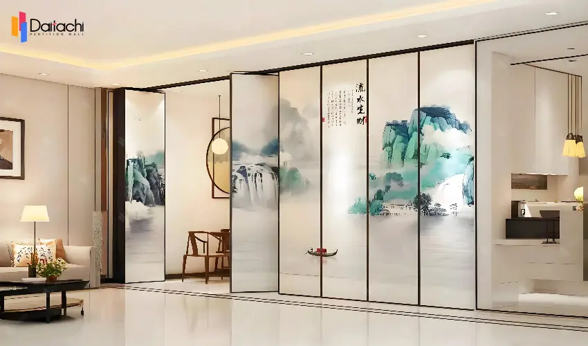 New Chinese style manual movable partition wall