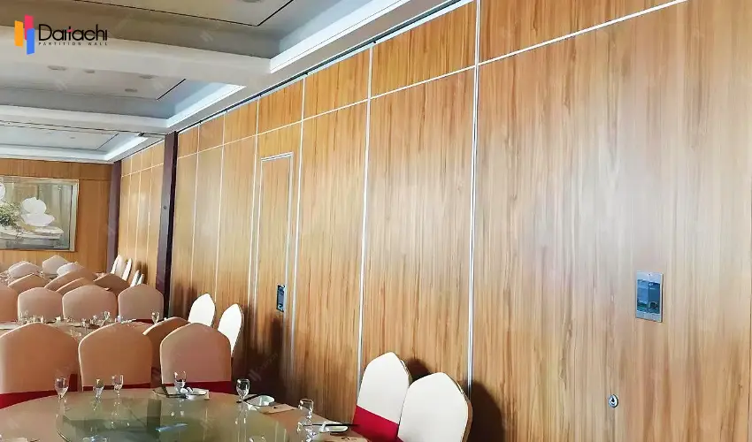 Dark brown simple manual movable partition wall