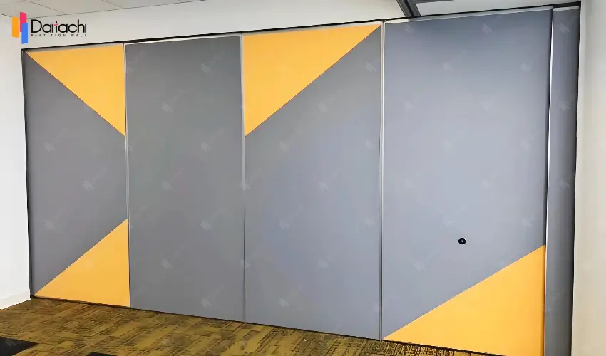Gray and orange splicing manual movable partition wall Gray and orange splicing manual movable partition wall