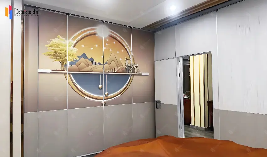 Specially designed manual movable partition wall in the hotel box Specially designed manual movable partition wall in the hotel box
