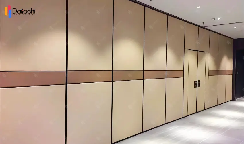 Two-color splicing manual movable partition wall