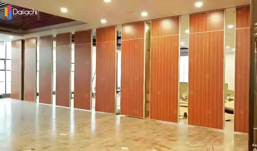 Two-color splicing manual movable partition wall