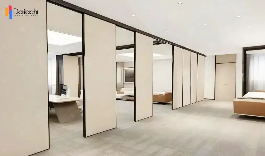 Off-white aluminum alloy movable partition wall in the office Off-white aluminum alloy movable partition wall in the office