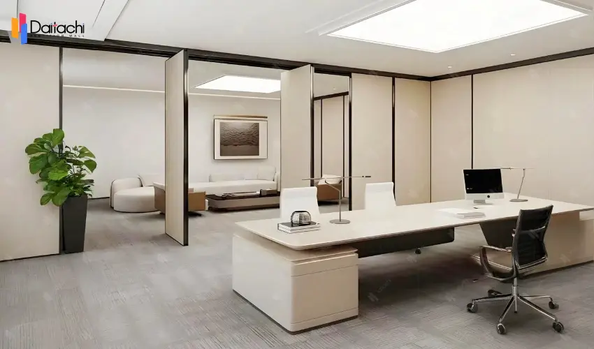 Off-white aluminum alloy movable partition wall in the office Off-white aluminum alloy movable partition wall in the office