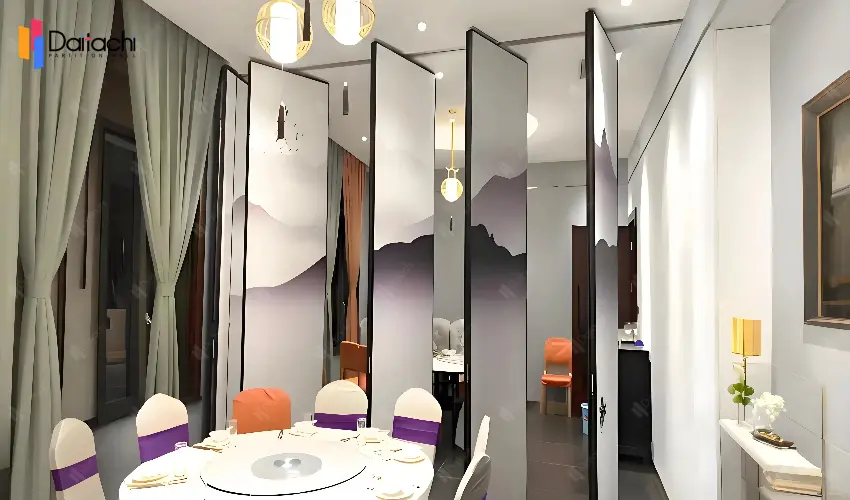 Special cloud-shaped manual partition wall in the restaurant Special cloud-shaped manual partition wall in the restaurant