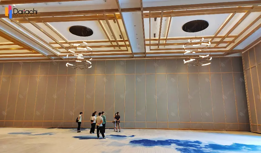Low-profile metal manual movable partition wall in the hotel lobby Low-profile metal manual movable partition wall in the hotel lobby