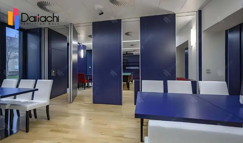 Frameless Deep Blue Movable Wall Divide Sports and Leisure Spaces Frameless Deep Blue Movable Wall Divide Sports and Leisure Spaces