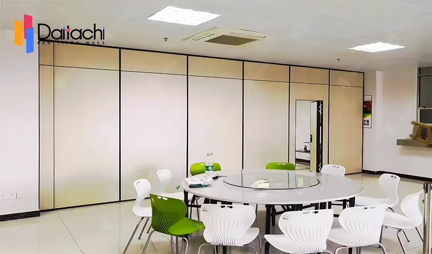 off-white manual movable partition wall in the conference room off-white manual movable partition wall in the conference room