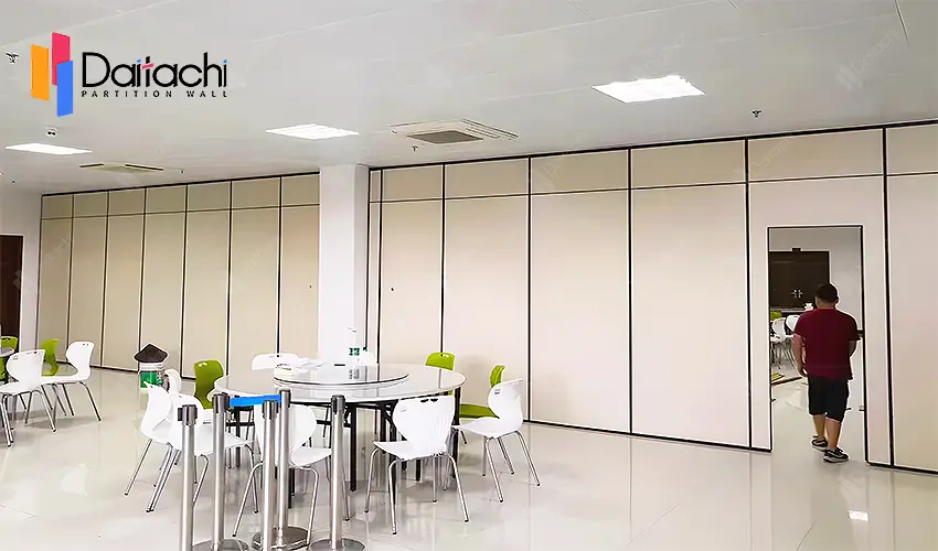 off-white manual movable partition wall in the conference room off-white manual movable partition wall in the conference room