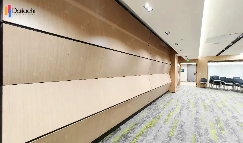 simple design vertical lifting partition wall of original wooden color