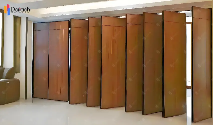 deep red-brown movable partition wall in the leisure room deep red-brown movable partition wall in the leisure room
