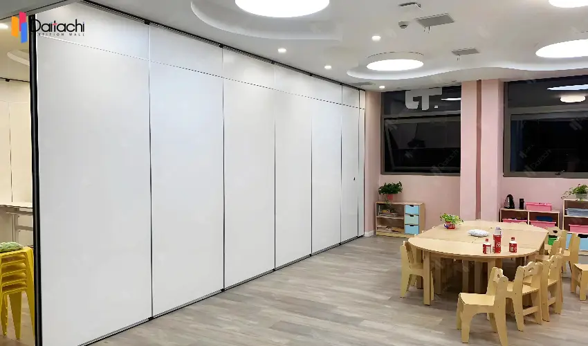 Log color movable partition wall in the meeting room area