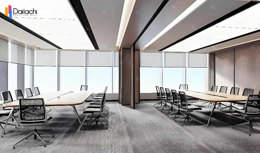 movable partition wall in conference room