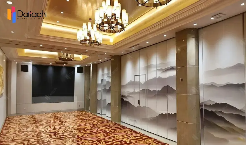 Manual Movable Partition Wall with Landscape Painting Opens a New Realm of Business Aesthetics