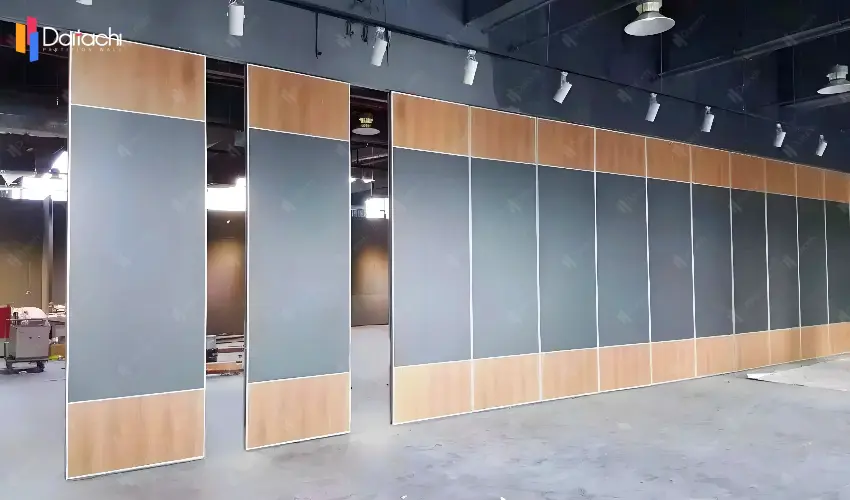 Ultra-high minimalist movable partition wall with door