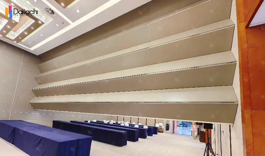 Premium gold-toned vertical lifting and folding wall