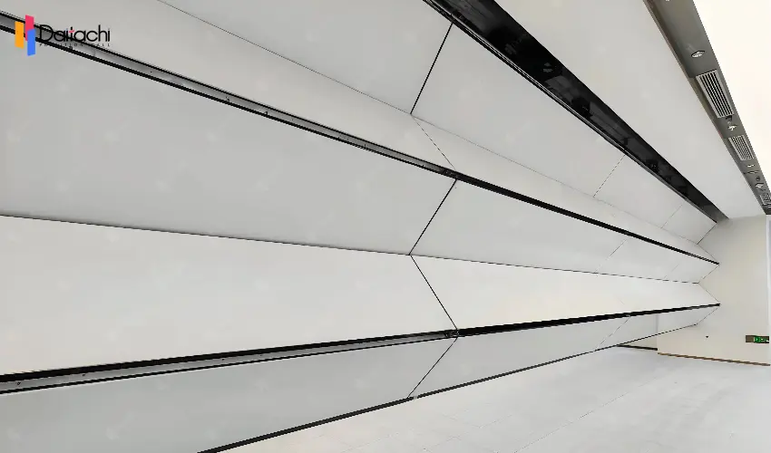 detail of the high-quality pure white vertical lifting wall in the interior detail of the high-quality pure white vertical lifting wall in the interior