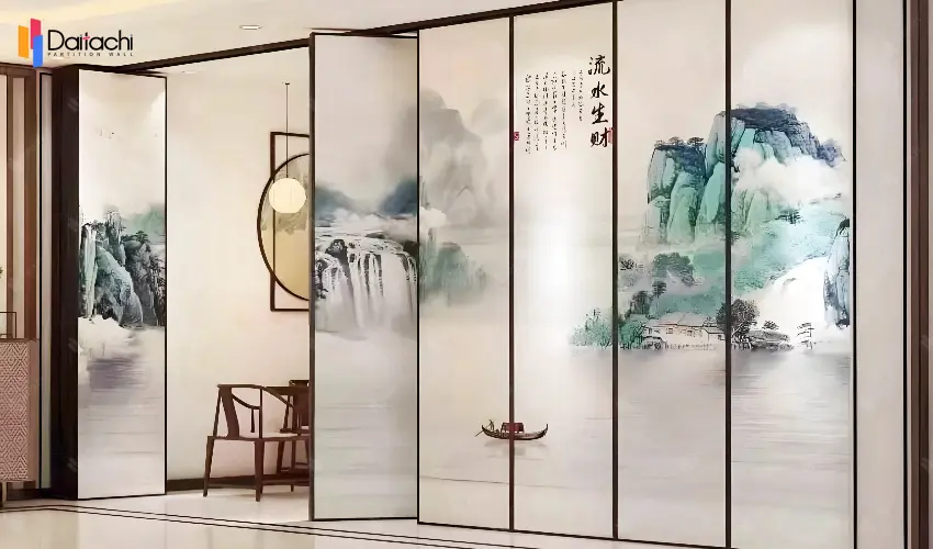 New Chinese style minimalist manually movable partition wall