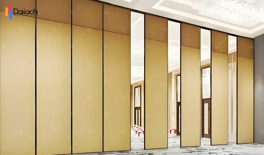 Light brown simple large area hotel solid color manual movable partition wall Light brown simple large area hotel solid color manual movable partition wall