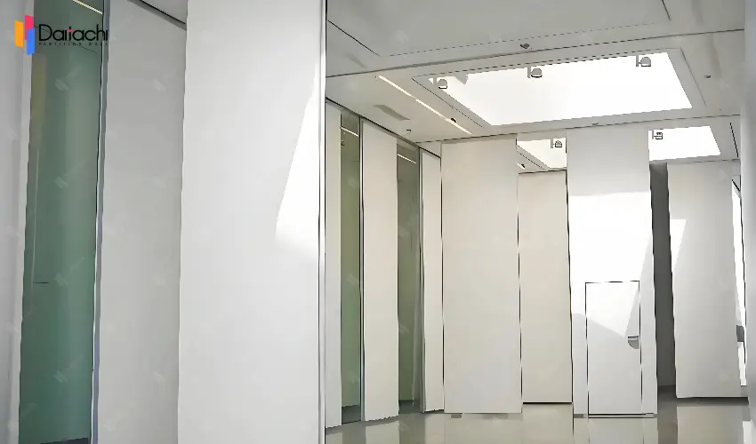 Pure white panel manual movable partition wall